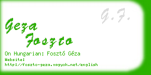 geza foszto business card
