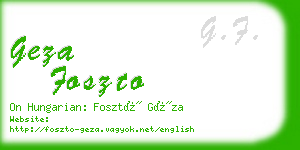 geza foszto business card